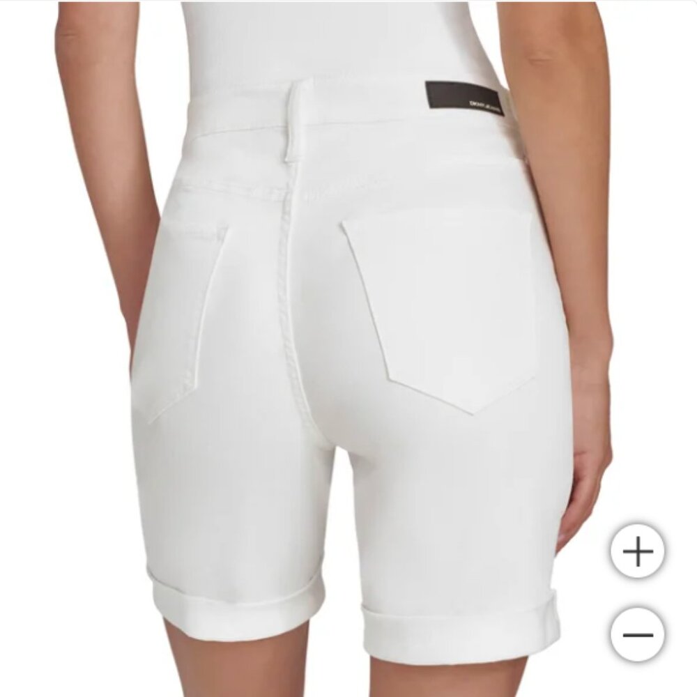 DKNY Women's Denim Bermuda Short White Size 4 - Picture 2 of 3